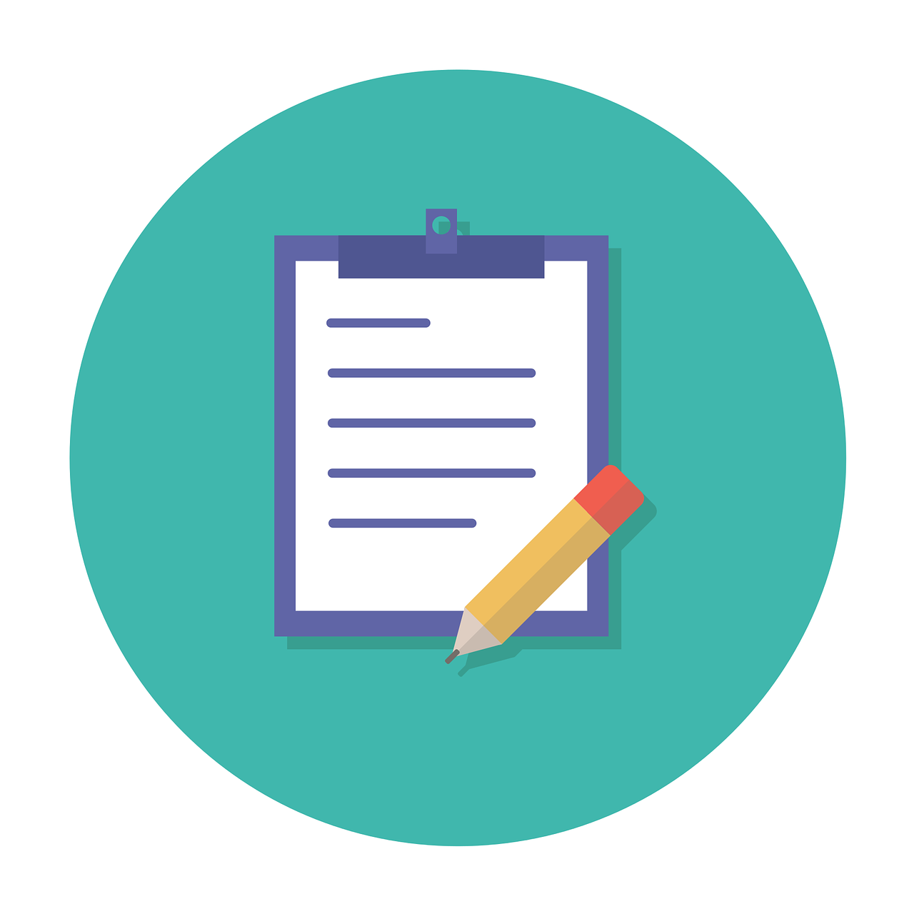 Document and pen icon for registration documents