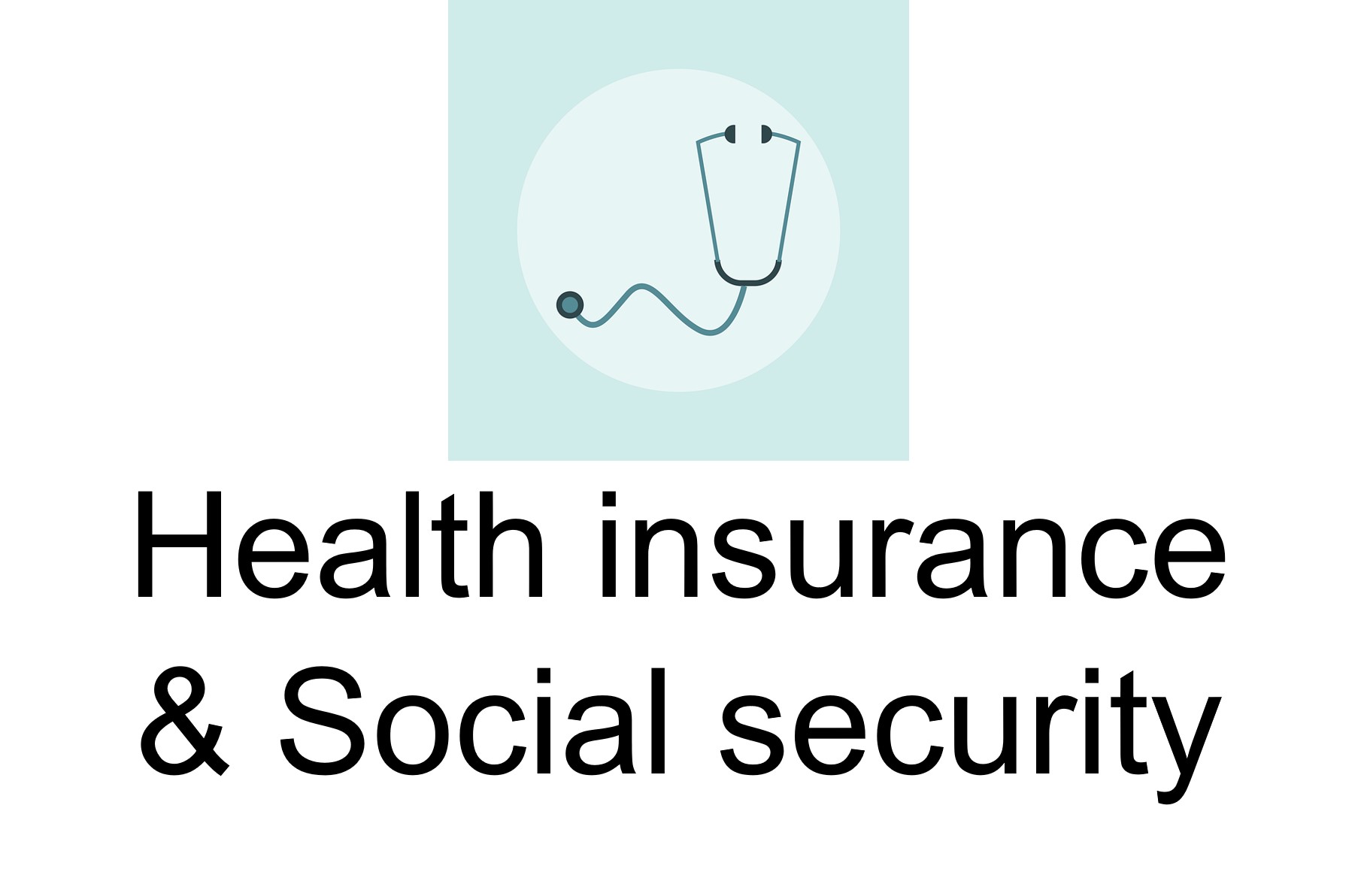 Stethoscope icon to be clicked to access the information page on health insurance