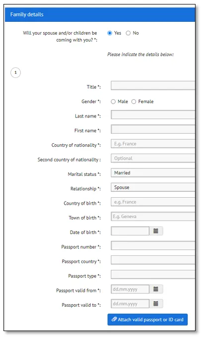 Family details screenshot