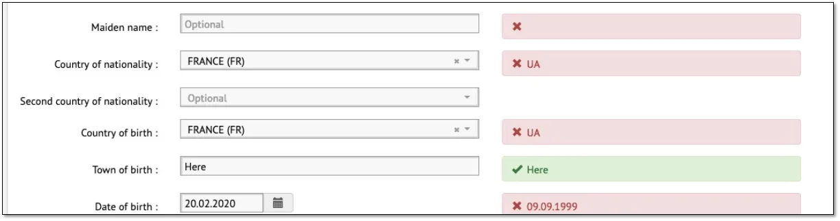 Personal information